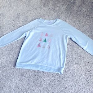 Light blue Christmas crew neck